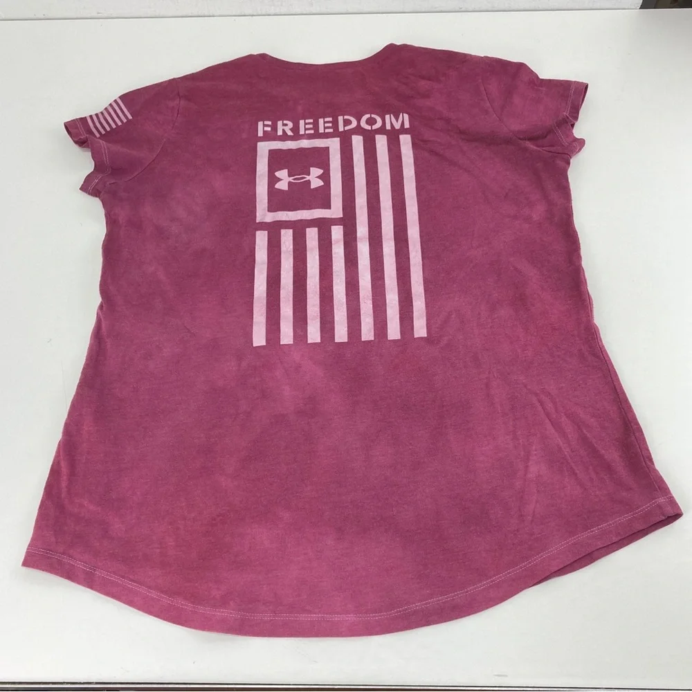 Under Armour Girls' UA Freedom Flag Foil tyedye T-Shirt YXL